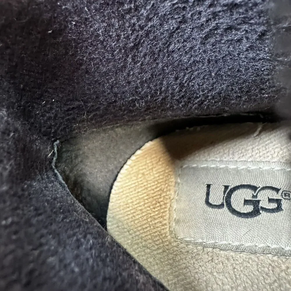 Ugg Australia Womens Black 1008798K Fern Leather Riding Boots Size 4